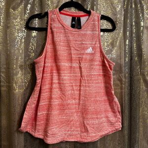 Adidas Coral Pink Cotton Terry Sport To Street Tank Top Large